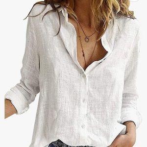 White roll up sleeve shirt